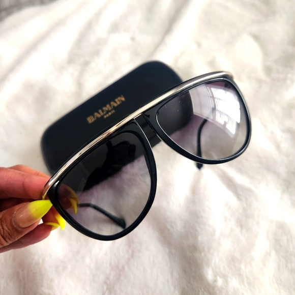 Balmain Black and Silver Sunglasses - Picture 1 of 5